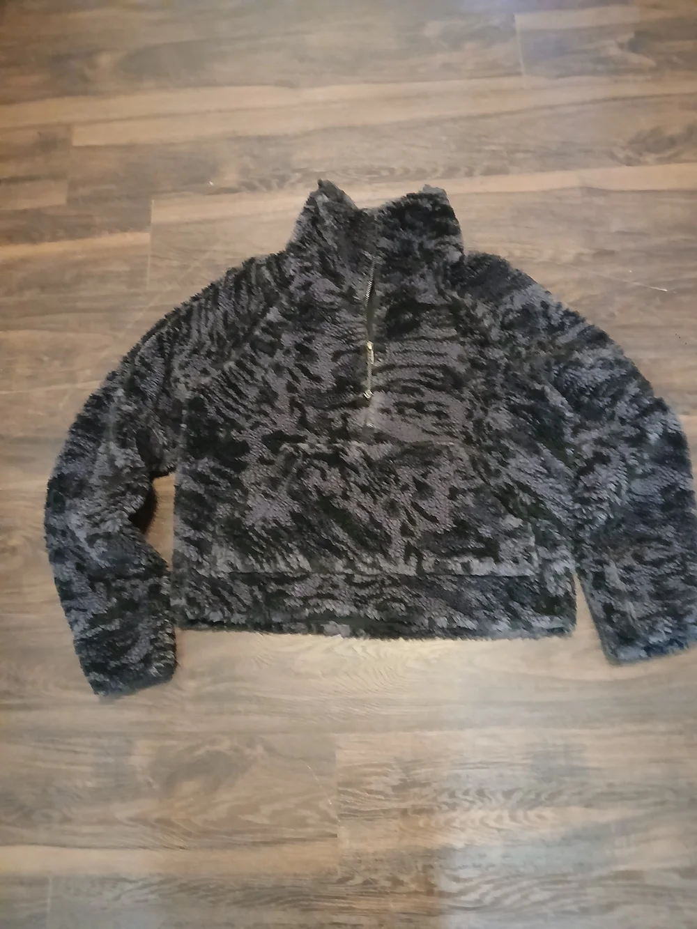 lululemon athletica Women's Black Textured Cowl Quarter-Zip Sherpa Pullover